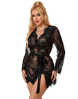 SUBBLIME - 953768 CAMICIA DA NOTTE IN PIZZO + PERIZOMA NERO L/XL - SUBBLIME SETS - Intimo per le occasioni speciali | The Game Lingerie