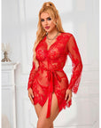 SUBBLIME - 953782 CAMICIA DA NOTTE IN PIZZO + PERIZOMA ROSSO L/XL - SUBBLIME SETS - Intimo per le occasioni speciali | The Game Lingerie