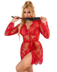 SUBBLIME - 953782 CAMICIA DA NOTTE IN PIZZO + PERIZOMA ROSSO L/XL - SUBBLIME SETS - Intimo per le occasioni speciali | The Game Lingerie