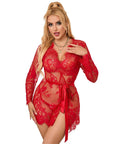 SUBBLIME - 953782 CAMICIA DA NOTTE IN PIZZO + PERIZOMA ROSSO L/XL - SUBBLIME SETS - Intimo per le occasioni speciali | The Game Lingerie