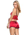 SUBBLIME - 953904 CAMICIA DA NOTTE IN SETA E PIZZO + SLIP ROSSO L/XL - SUBBLIME SETS - Intimo per le occasioni speciali | The Game Lingerie