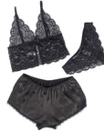 SUBBLIME - 953928 CAMICIA DA NOTTE IN SETA E PIZZO + SLIP NERO L/XL - SUBBLIME SETS - Intimo per le occasioni speciali | The Game Lingerie