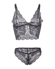 SUBBLIME - 953928 CAMICIA DA NOTTE IN SETA E PIZZO + SLIP NERO L/XL - SUBBLIME SETS - Intimo per le occasioni speciali | The Game Lingerie