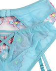 SUBBLIME - 954116 REGGISENO + SLIP CON CINTURA REGGISENO FLOREALE BLU L/XL - SUBBLIME SETS - Intimo per le occasioni speciali | The Game Lingerie