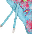 SUBBLIME - 954116 REGGISENO + SLIP CON CINTURA REGGISENO FLOREALE BLU L/XL - SUBBLIME SETS - Intimo per le occasioni speciali | The Game Lingerie