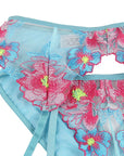 SUBBLIME - 954116 REGGISENO + SLIP CON CINTURA REGGISENO FLOREALE BLU L/XL - SUBBLIME SETS - Intimo per le occasioni speciali | The Game Lingerie