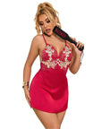 SUBBLIME - 954130 BABYDOLL CON DISEGNO FLOREALE ROSSO L/XL - SUBBLIME BABYDOLLS - Intimo per le occasioni speciali | The Game Lingerie