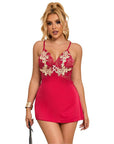 SUBBLIME - 954130 BABYDOLL CON DISEGNO FLOREALE ROSSO L/XL - SUBBLIME BABYDOLLS - Intimo per le occasioni speciali | The Game Lingerie