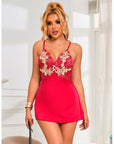 SUBBLIME - 954130 BABYDOLL CON DISEGNO FLOREALE ROSSO L/XL - SUBBLIME BABYDOLLS - Intimo per le occasioni speciali | The Game Lingerie