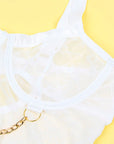 SUBBLIME - 954284 BODY CON CATENE + CINTURA GIACCHE BIANCO S/M - SUBBLIME BODIES - Intimo per le occasioni speciali | The Game Lingerie