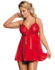 SUBBLIME - BABYDOLL BABYDOLL ROSSO CON FIOCCO E DETTAGLI LUCIDI S / M - SUBBLIME BABYDOLLS - Intimo per le occasioni speciali | The Game Lingerie