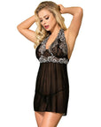SUBBLIME - BABYDOLL BIANCO LACCI FLOREALI NERO S / M - SUBBLIME BABYDOLLS - Intimo per le occasioni speciali | The Game Lingerie