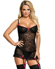 SUBBLIME - CHEMISE CINTURA CON FIOCCHI ROSA S / M - SUBBLIME BABYDOLLS - Intimo per le occasioni speciali | The Game Lingerie
