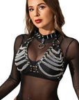 SUBBLIME - IMBRAGATURA REGGISENO E COLLANA CON CATENE TAGLIA UNICA - SUBBLIME FETISH - Intimo per le occasioni speciali | The Game Lingerie