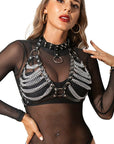 SUBBLIME - IMBRAGATURA REGGISENO E COLLANA CON CATENE TAGLIA UNICA - SUBBLIME FETISH - Intimo per le occasioni speciali | The Game Lingerie