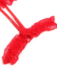 SUBBLIME - ORSACCHIOTTO CON GIARRETTIERA CON DETTAGLIO IN PIZZO E STRISCE ROSSO S/M - SUBBLIME BODIES - Intimo per le occasioni speciali | The Game Lingerie
