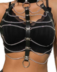 SUBBLIME - PETTORALE CATENE IN PELLE NERA TAGLIA UNICA - SUBBLIME FETISH - Intimo per le occasioni speciali | The Game Lingerie