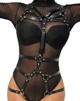 SUBBLIME - PETTORINA CINGHIE REGOLABILI IN PELLE NERO TAGLIA UNICA - SUBBLIME FETISH - Intimo per le occasioni speciali | The Game Lingerie