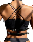 SUBBLIME - PETTORINA CON ANELLO IN PELLE NERA TAGLIA UNICA - SUBBLIME FETISH - Intimo per le occasioni speciali | The Game Lingerie
