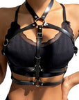 SUBBLIME - PETTORINA CON ANELLO IN PELLE NERA TAGLIA UNICA - SUBBLIME FETISH - Intimo per le occasioni speciali | The Game Lingerie