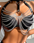 SUBBLIME - PETTORINA CON CATENE AD ANELLI GRANDI TAGLIA UNICA - SUBBLIME FETISH - Intimo per le occasioni speciali | The Game Lingerie