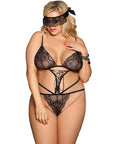 SUBBLIME - QUEEN PLUS TEDDY E BLINDFOLD BLACK - SUBBLIME QUEEN PLUS SIZE - Intimo per le occasioni speciali | The Game Lingerie