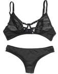 SUBBLIME - SET DUE PEZZI DI REGGISENO TRASPARENTE E STRISCE S/M - SUBBLIME SETS - Intimo per le occasioni speciali | The Game Lingerie