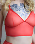 Top a triangolo in rete rossa - Flash You and Me - The Game Lingerie