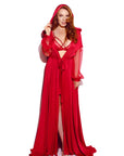 Veste nera o rossa lunga con cappuccio - BÆD STORIES - The Game Lingerie