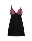 Chemise Nera in Velluto e Rete con Ferretti e Perizoma Rosenty | Obsessive 185990