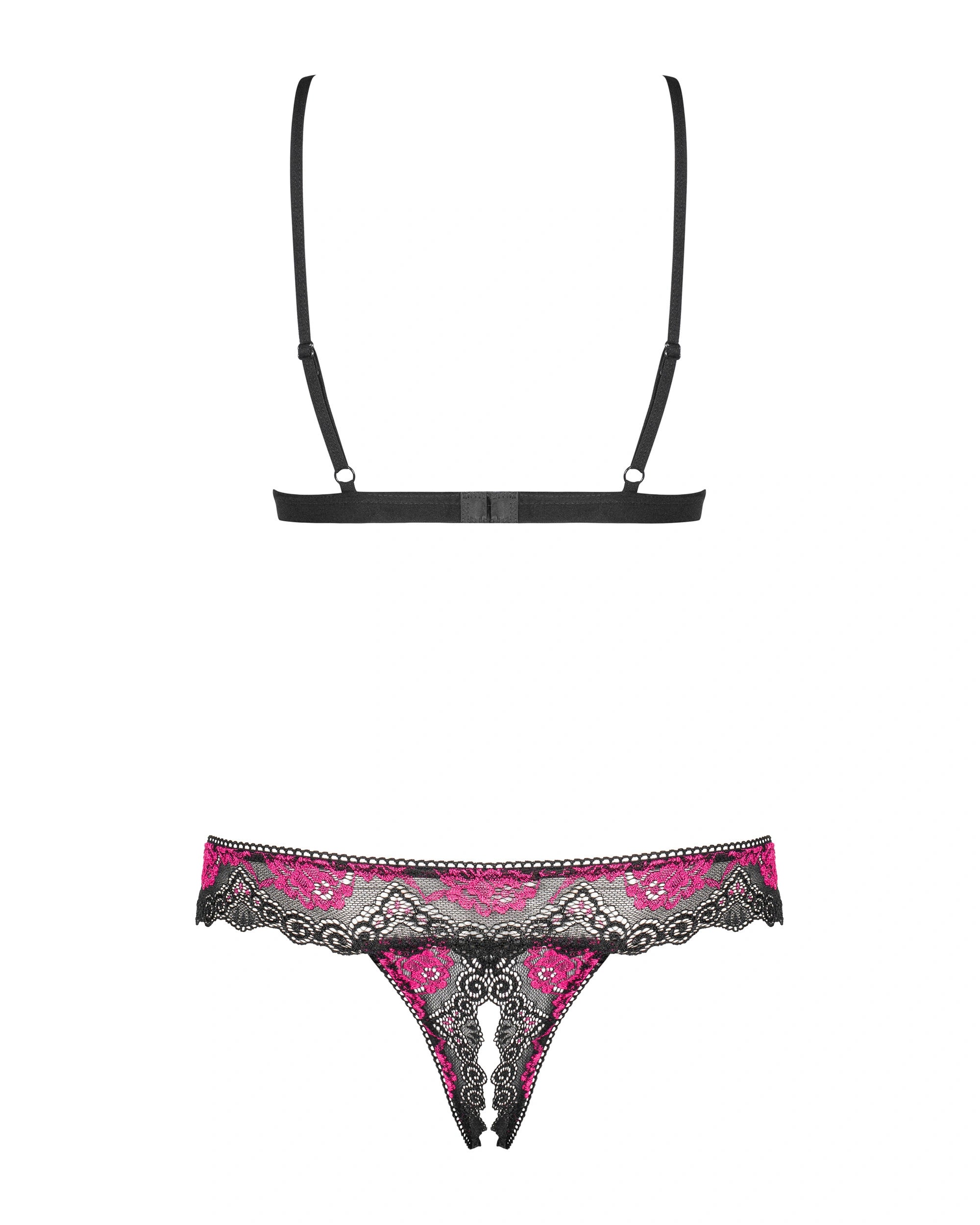 Completo Sexy in Pizzo con Reggiseno e Perizoma Aperti Tulia | Obsessive 147280