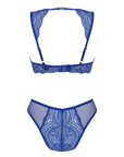 Completo Sexy in Pizzo Blu Cobalto con Reggiseno e Mutandine Giselia | Obsessive 167361