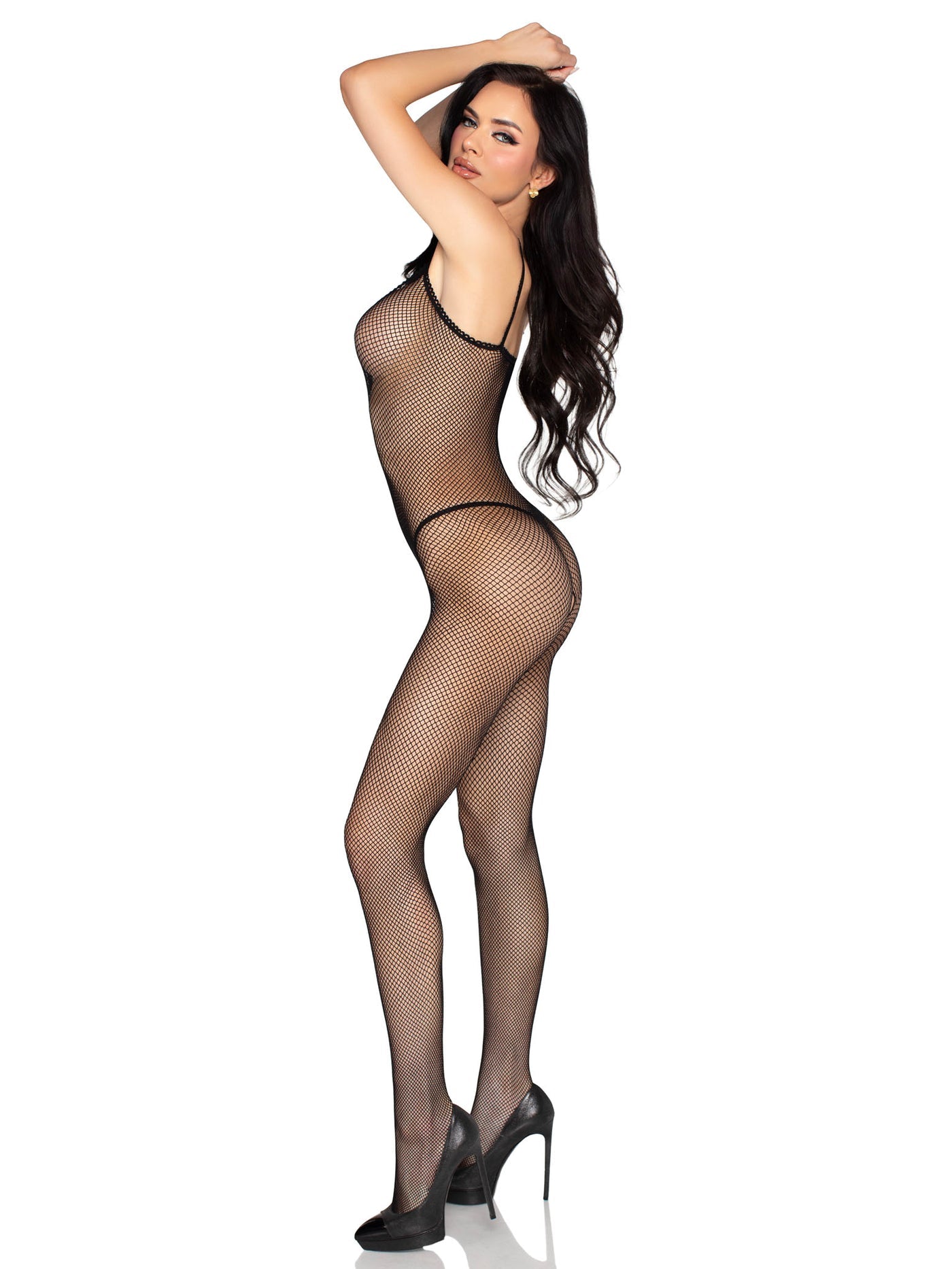 Bodystocking a Rete Con Cavallo Aperto - Nero | Leg Avenue 89375