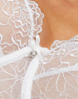 Reggiseno Morbido con Ricami Floreali e Ferretto Pamela Bianco