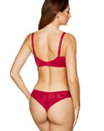 Reggiseno Morbido con Ricami Floreali e Ferretto Pamela Rosso