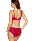 Reggiseno Morbido con Ricami Floreali e Ferretto Pamela Rosso