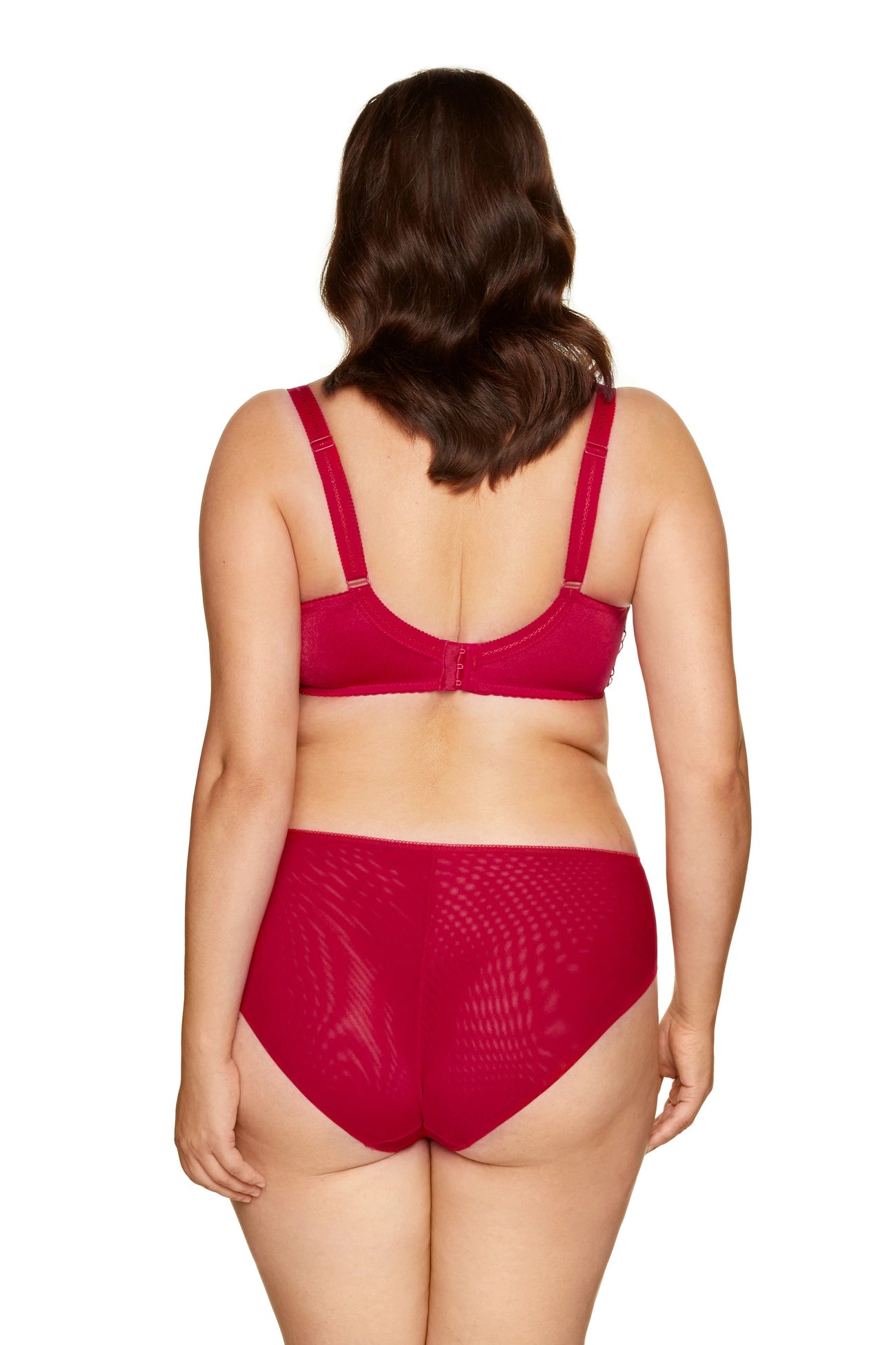 Reggiseno Morbido con Ricami Floreali e Ferretto Pamela Rosso