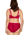 Reggiseno Morbido con Ricami Floreali e Ferretto Pamela Rosso