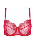 Reggiseno Morbido con Ricami Floreali e Ferretto Pamela Rosso