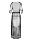 Vestaglia Peignoir Lunga Nera in Pizzo e Tulle Trasparente Estiqua | Obsessive 173113