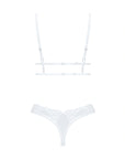 Completo Sexy Bianco in Mesh con Ricami Floreali e Perizoma Heavenlly | Obsessive 180767