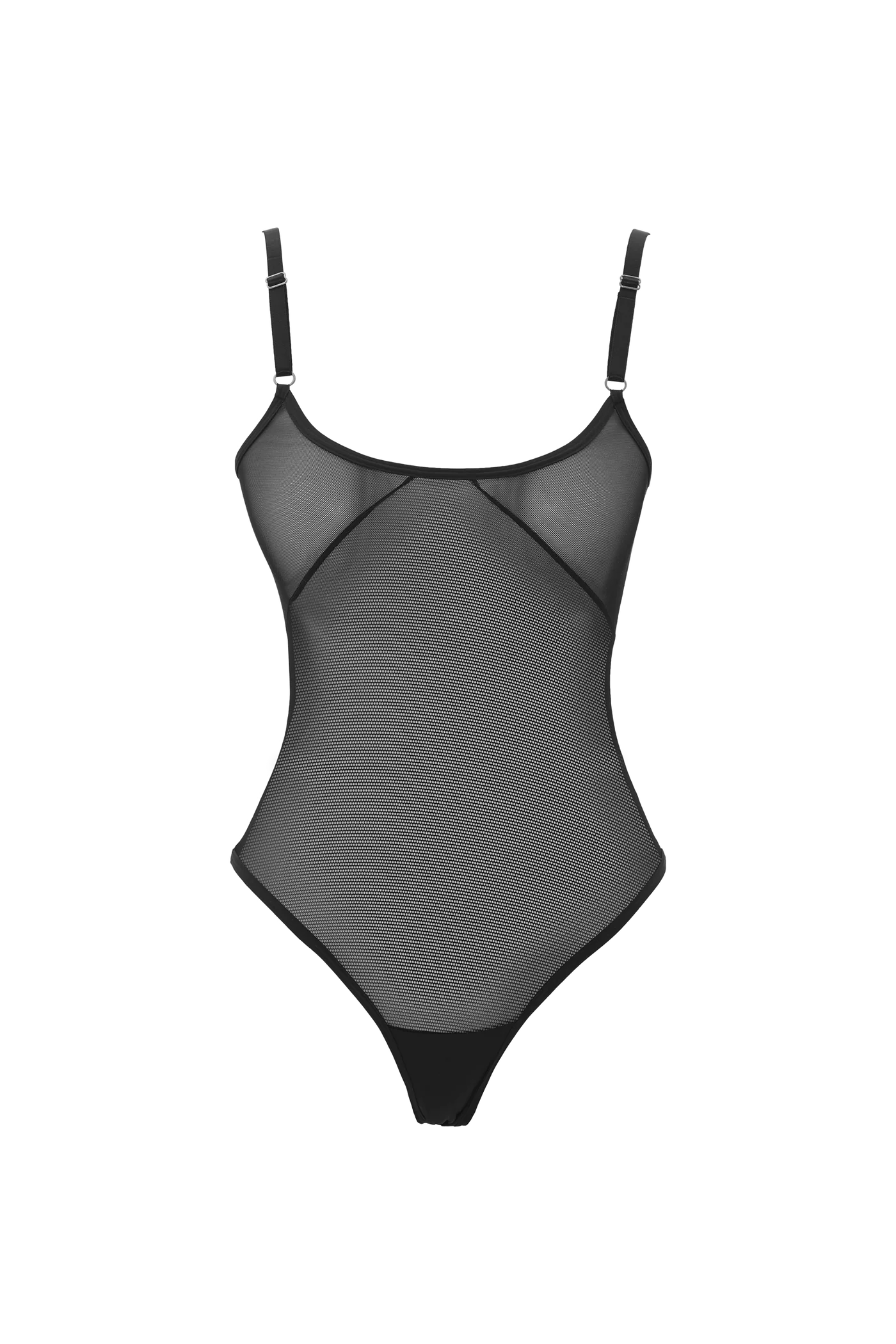 Body Brie nero in rete trasparente - The Game Lingerie