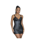 Abito Corto in Ecopelle con Pizzo e Zip Frontale Nero | Subblime - SUBBLIME DRESSES - Intimo per le occasioni speciali | The Game Lingerie