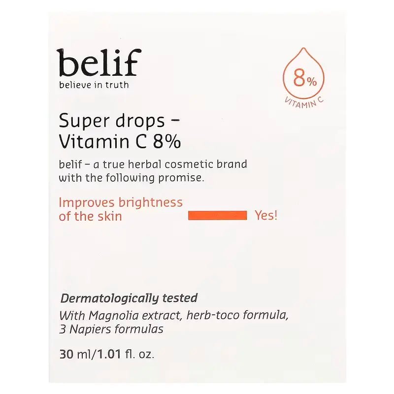 Belif Super Drops Vitamin C 8% (30ml) - K-BEAUTY - BELIF - Intimo per le occasioni speciali | The Game Lingerie