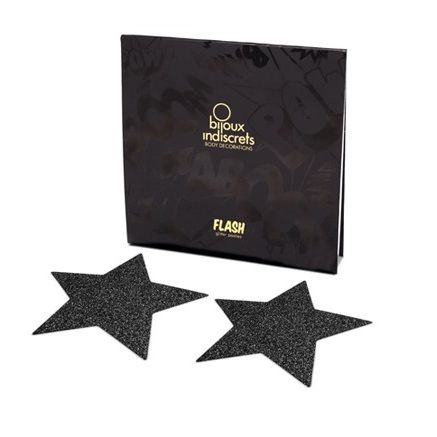 BIJOUX - CAPPUCCI PER CAPEZZOLI INDISCRETI BLACK STAR FLASH - BIJOUX FLASH COLLECTION - Intimo per le occasioni speciali | The Game Lingerie