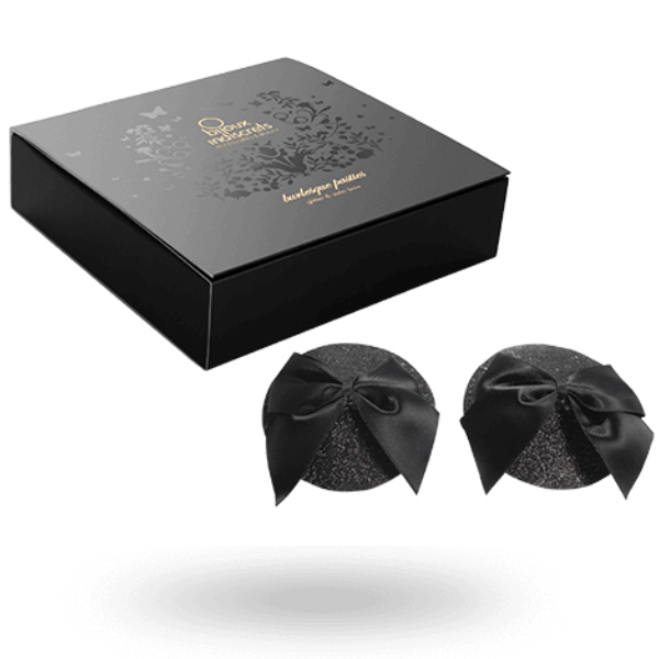 BIJOUX - COPRICAPEZZOLI BURLESQUE LUCIDI CON FIOCCO - BIJOUX BURLESQUE PASTIES - Intimo per le occasioni speciali | The Game Lingerie