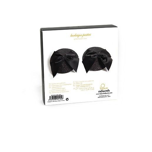 BIJOUX - COPRICAPEZZOLI BURLESQUE LUCIDI CON FIOCCO - BIJOUX BURLESQUE PASTIES - Intimo per le occasioni speciali | The Game Lingerie