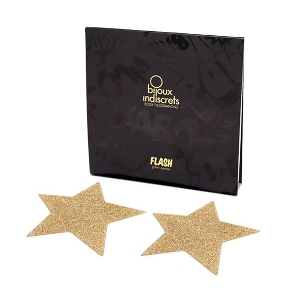 BIJOUX - INDISCRETS COPRI CAPEZZOLI FLASH GOLDEN STAR - BIJOUX FLASH COLLECTION - Intimo per le occasioni speciali | The Game Lingerie