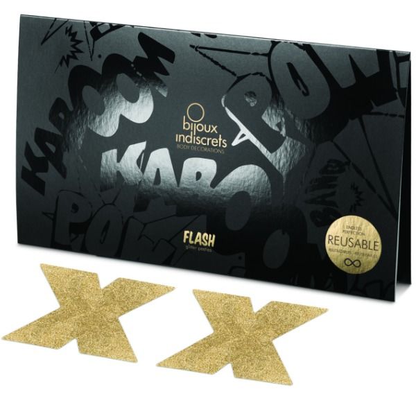BIJOUX - INDISCRETS COPRI CAPEZZOLI FLASH ORO - BIJOUX FLASH COLLECTION - Intimo per le occasioni speciali | The Game Lingerie