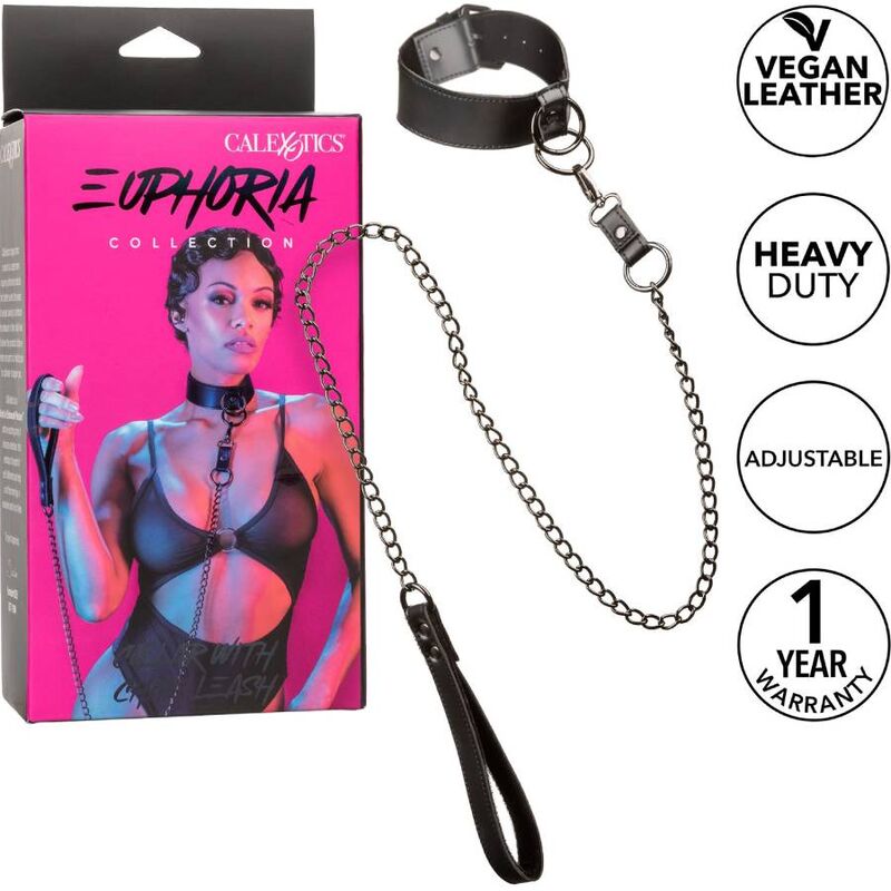 CALEXOTICS - EUPHORIA COLLARE CON GUINZAGLIO A CATENA - CALEXOTICS - Intimo per le occasioni speciali | The Game Lingerie